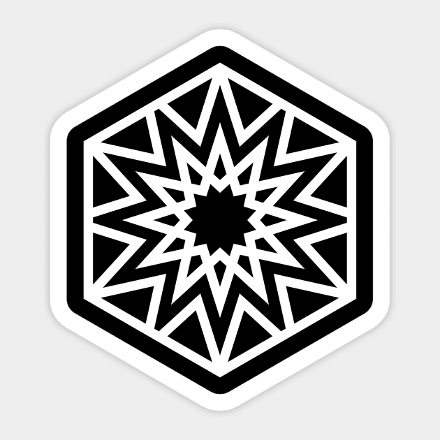 White Minimalist Geometric Glyph Mandala Sigil Rune 420 Sticker by Holy Rock Design